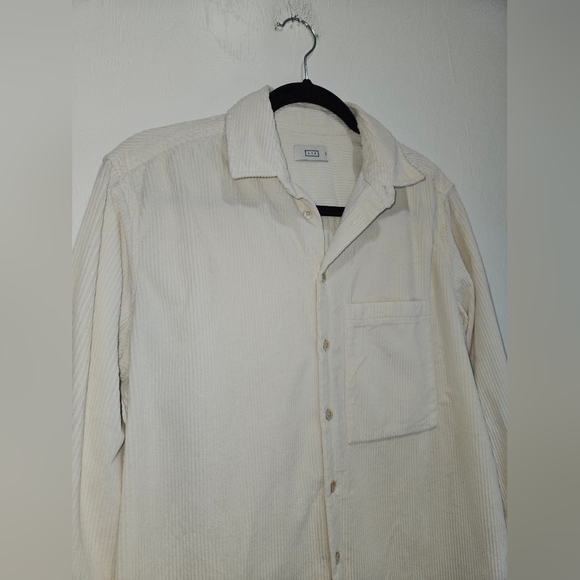 AYR Cream Shacket Corduroy Button Front Shirt Long Sleeve All Year Round XS - Picture 7 of 15